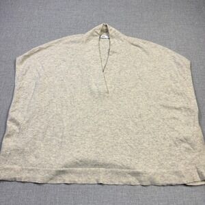 Vince Sleeveless Oversized Wool Cashmere Cape Sweater Womens Medium Beige V-Neck